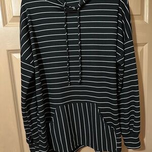 Black and White Striped Hoodie